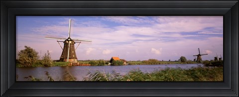 Framed Windmills at Dusk Print