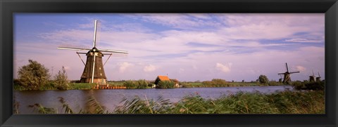 Framed Windmills at Dusk Print