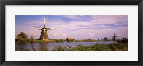 Framed Windmills at Dusk Print