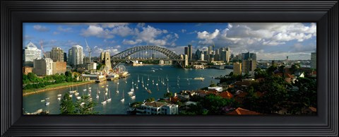 Framed Harbor And City And Bridge, Sydney, Australia Print