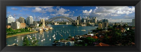 Framed Harbor And City And Bridge, Sydney, Australia Print