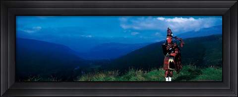 Framed Bagpiper Scottish Highlands Scotland Print
