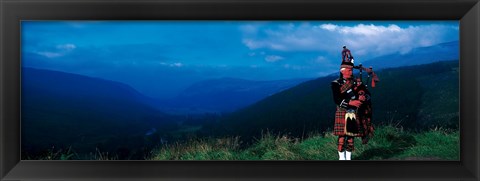 Framed Bagpiper Scottish Highlands Scotland Print