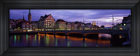 Framed River Limmat Zurich Switzerland Print