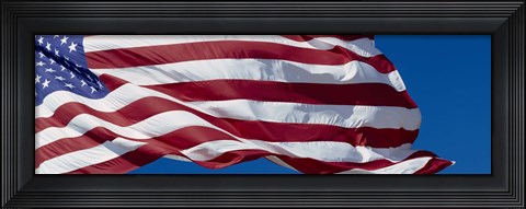 Framed Close-up of an American flag fluttering, USA Print