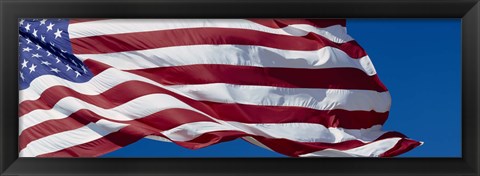 Framed Close-up of an American flag fluttering, USA Print