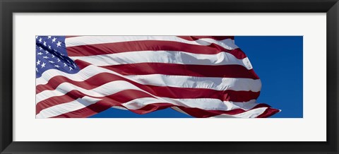 Framed Close-up of an American flag fluttering, USA Print