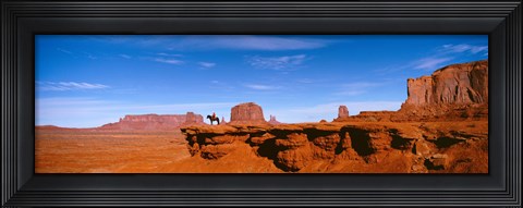 Framed Person riding a horse on a landscape, Monument Valley, Arizona, USA Print