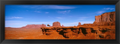 Framed Person riding a horse on a landscape, Monument Valley, Arizona, USA Print
