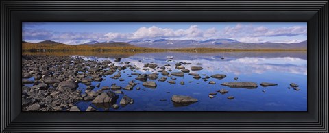 Framed Rocks and pebbles in a lake, Torne Lake, Lapland, Sweden Print