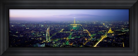 Framed Aerial view of a city, Paris, France Print