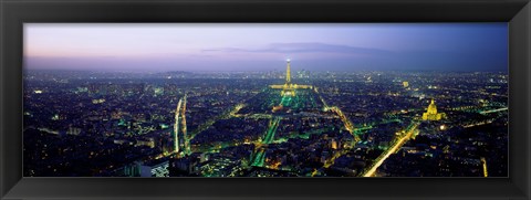 Framed Aerial view of a city, Paris, France Print