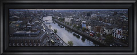 Framed High angle view of a city, Dublin, Leinster Province, Republic of Ireland Print