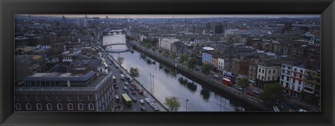 Framed High angle view of a city, Dublin, Leinster Province, Republic of Ireland Print