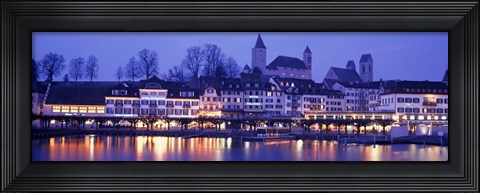 Framed Evening, Lake Zurich, Rapperswil, Switzerland Print
