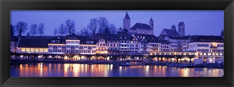 Framed Evening, Lake Zurich, Rapperswil, Switzerland Print