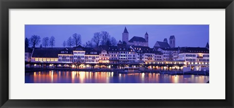 Framed Evening, Lake Zurich, Rapperswil, Switzerland Print