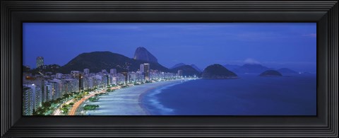 Framed Beach, Copacabana, Rio De Janeiro, Brazil Print
