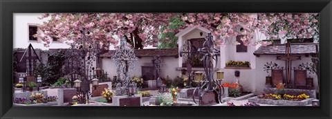 Framed Flowers on tombstones, Tirol, Austria Print