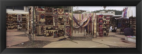 Framed Textile products in a market, Ecuador Print