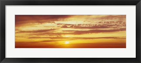 Framed Sunset, Santorini, Greece Print