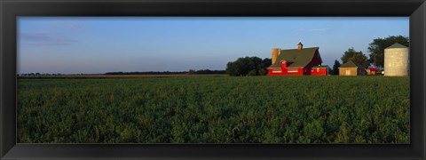 Framed Farm Fields Stelle IL USA Print