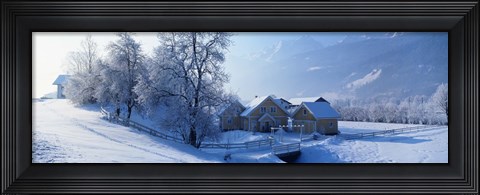 Framed Winter Farm Austria Print