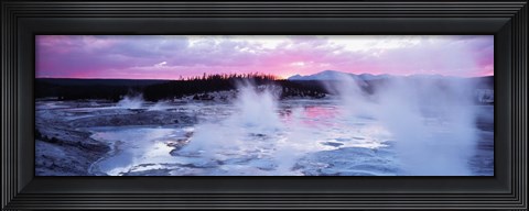 Framed Sunset, Norris Geyser Basin, Wyoming, USA Print