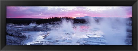 Framed Sunset, Norris Geyser Basin, Wyoming, USA Print