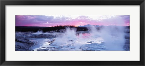 Framed Sunset, Norris Geyser Basin, Wyoming, USA Print