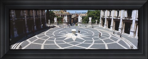 Framed High angle view of a town square, Piazza del Campidoglio, Rome, Lazio, Italy Print