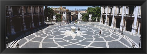 Framed High angle view of a town square, Piazza del Campidoglio, Rome, Lazio, Italy Print