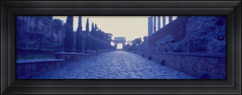Framed Roman Forum, Rome, Lazio, Italy (black and white) Print