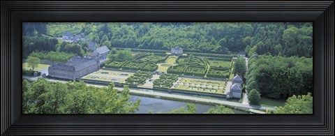 Framed Aerial View, Freyr Castle, Ardennes, Belgium Print