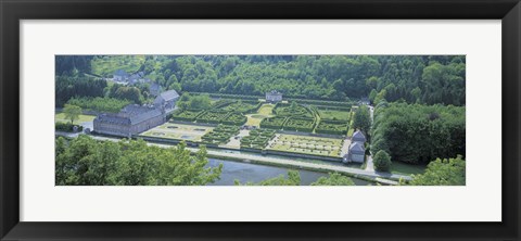 Framed Aerial View, Freyr Castle, Ardennes, Belgium Print