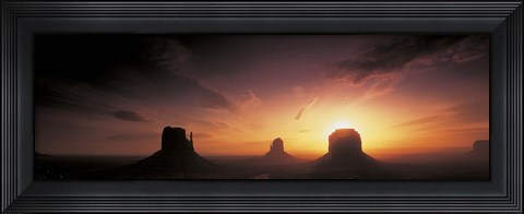 Framed Sunset in Monument Valley, Utah Print