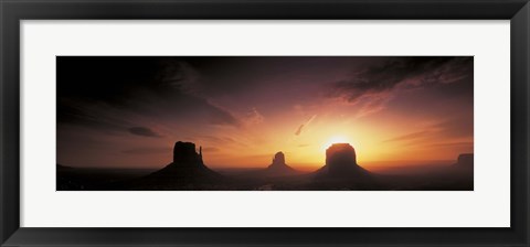 Framed Sunset in Monument Valley, Utah Print