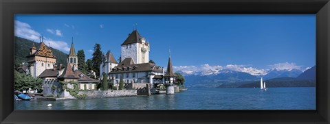 Framed Oberhofen Castle w\ Thuner Lake Switzerland Print