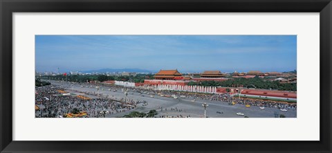 Framed Aerial view of Tiananmen Square Beijing China Print