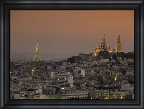 Framed Eiffel Tower Sacred Heart Paris France Print
