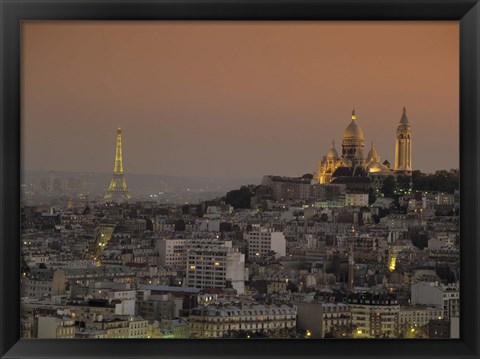 Framed Eiffel Tower Sacred Heart Paris France Print