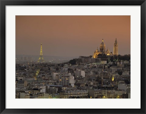 Framed Eiffel Tower Sacred Heart Paris France Print