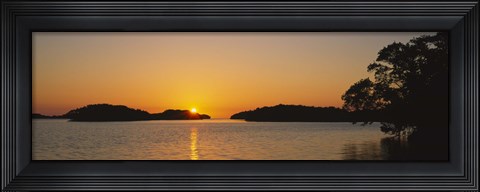 Framed Refection of sun in water, Everglades National Park, Miami, Florida, USA Print