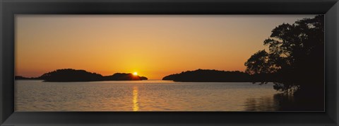 Framed Refection of sun in water, Everglades National Park, Miami, Florida, USA Print