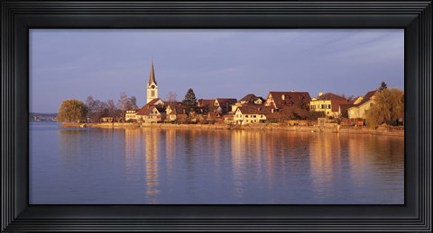 Framed Switzerland, Berlingen, Town along a shore Print