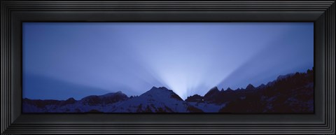 Framed Sun Rays, Canton Glarus, Switzerland Print