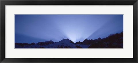 Framed Sun Rays, Canton Glarus, Switzerland Print