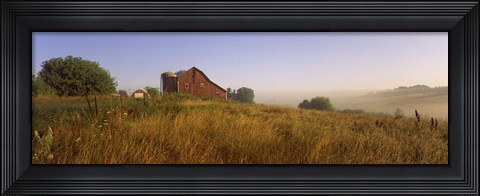 Framed Barn in a field, Iowa County, near Dodgeville, Wisconsin, USA Print