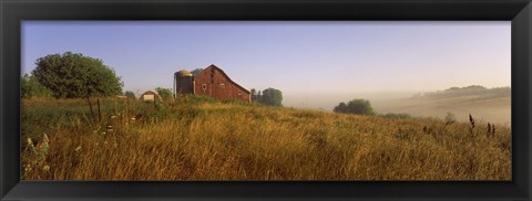 Framed Barn in a field, Iowa County, near Dodgeville, Wisconsin, USA Print