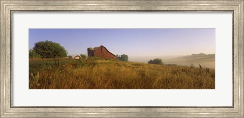 Framed Barn in a field, Iowa County, near Dodgeville, Wisconsin, USA Print